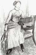 Edgar Degas Study of Helene Rouart sitting on the Arm of a Chair painting